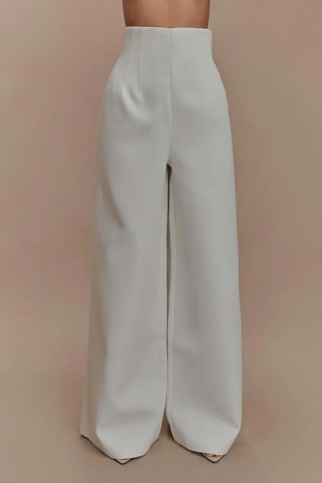 Women Meshki Bottoms Silas High Waist Pants 8211 White