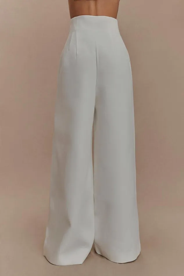 Women Meshki Bottoms Silas High Waist Pants 8211 White
