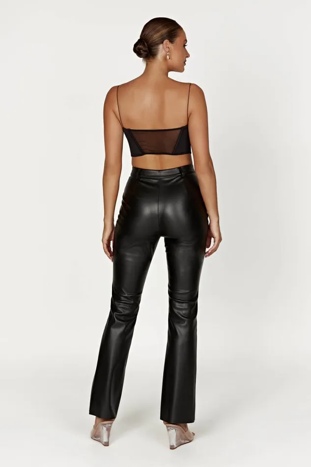 Women Meshki Bottoms Tyra Straight Leg Faux Leather Pants 8211 Black Women Meshki Bottoms Tyra Straight Leg Faux Leather Pants 8211 Black