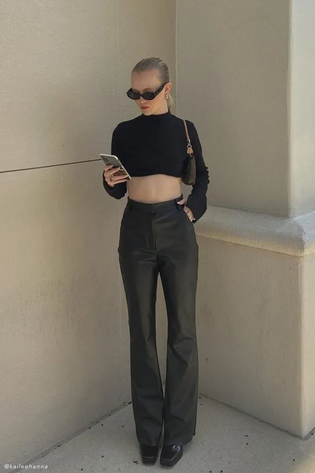 Women Meshki Bottoms Tyra Straight Leg Faux Leather Pants 8211 Black Women Meshki Bottoms Tyra Straight Leg Faux Leather Pants 8211 Black