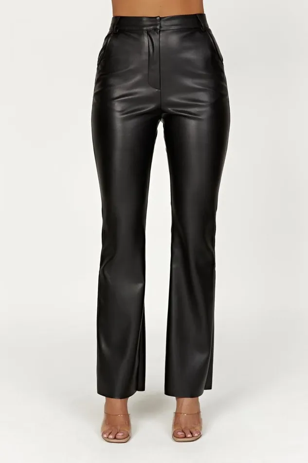 Women Meshki Bottoms Tyra Straight Leg Faux Leather Pants 8211 Black Women Meshki Bottoms Tyra Straight Leg Faux Leather Pants 8211 Black