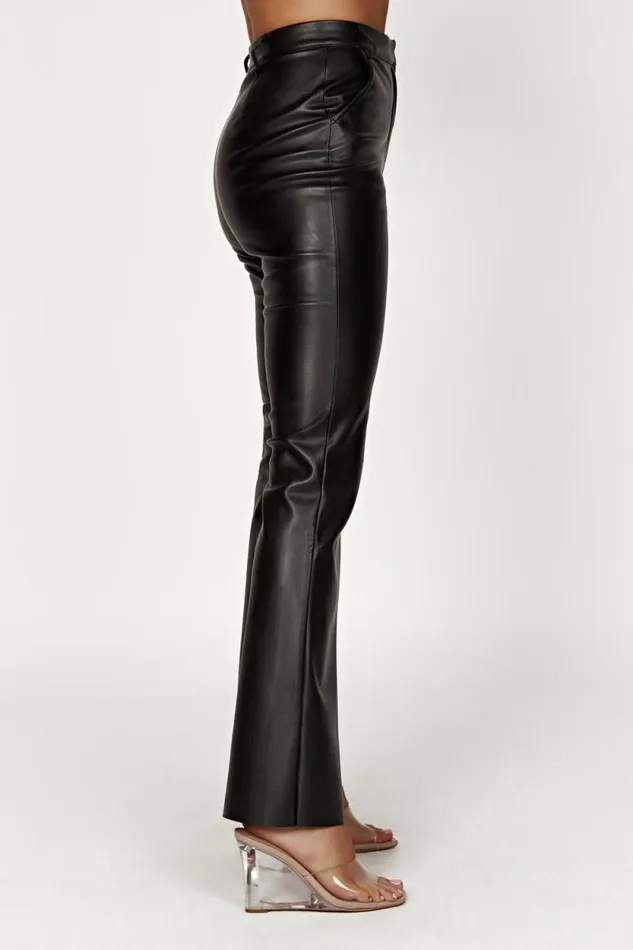 Women Meshki Bottoms Tyra Straight Leg Faux Leather Pants 8211 Black Women Meshki Bottoms Tyra Straight Leg Faux Leather Pants 8211 Black