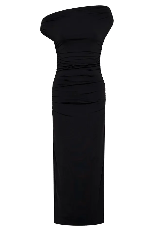 Women Meshki Dresses Alayna Recycled Nylon Midi Dress 8211 Black