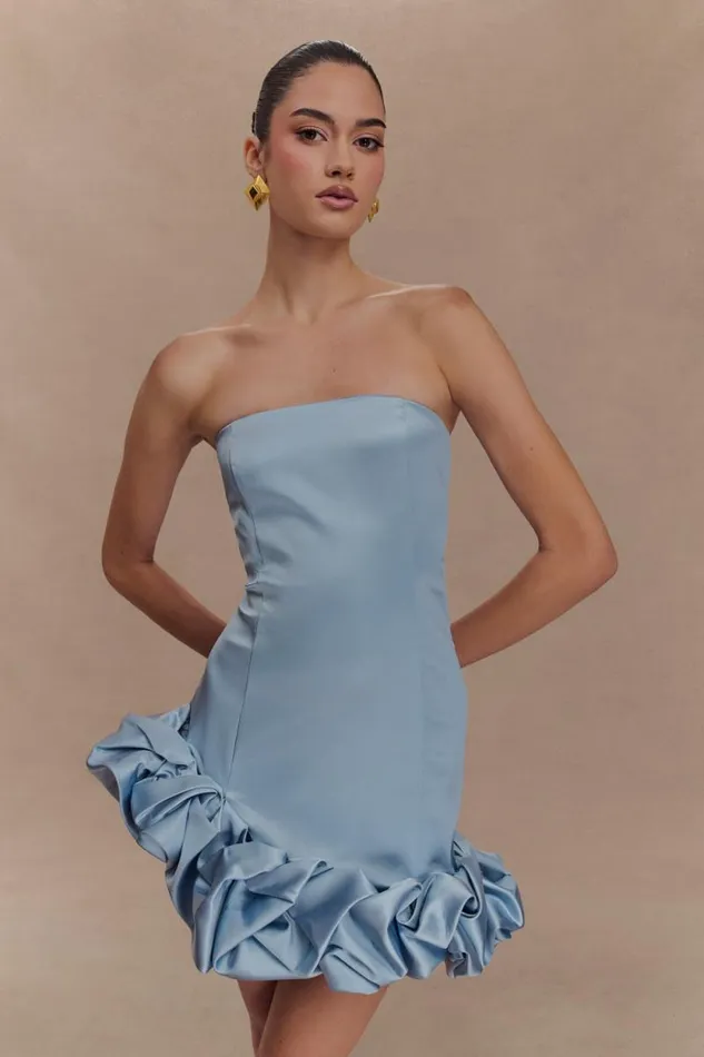 Women Meshki Dresses Alba Bubble Mini Dress 8211 Cornflower Blue