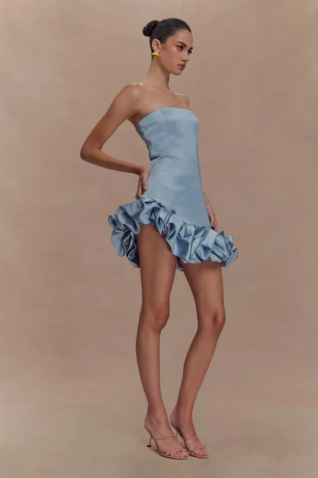Women Meshki Dresses Alba Bubble Mini Dress 8211 Cornflower Blue