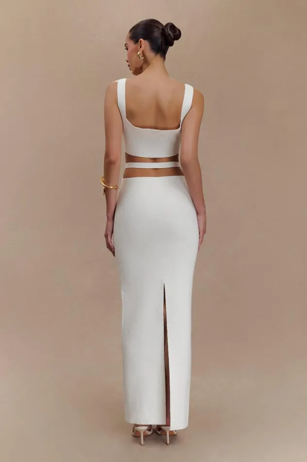 Women Meshki Dresses Alysanne Cut Out Knit Maxi Dress 8211 White