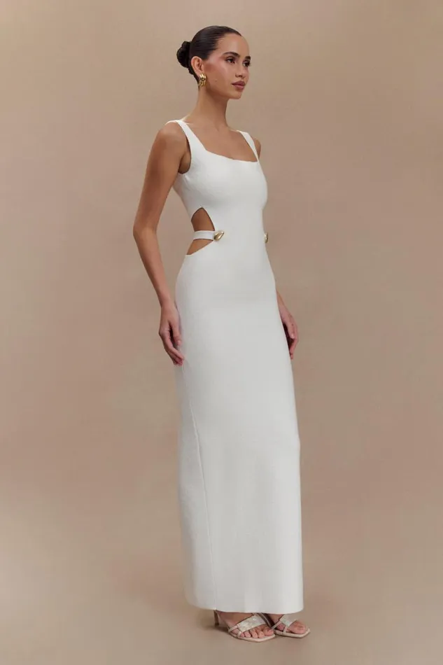 Women Meshki Dresses Alysanne Cut Out Knit Maxi Dress 8211 White