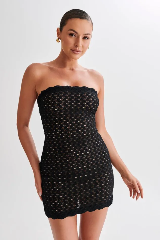 Women Meshki Dresses Amadea Lace Mini Dress 8211 Black