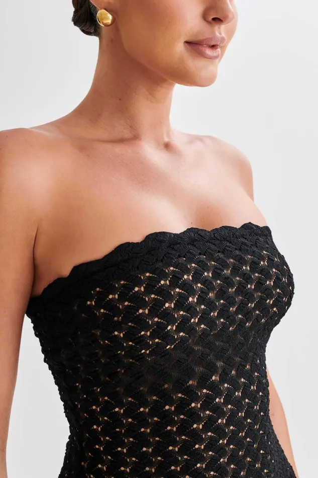 Women Meshki Dresses Amadea Lace Mini Dress 8211 Black