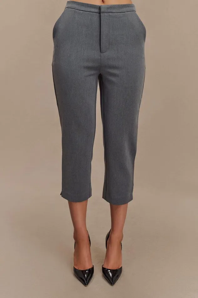 Women Meshki Dresses Anne Fitted Capri Pants 8211 Charcoal Marle
