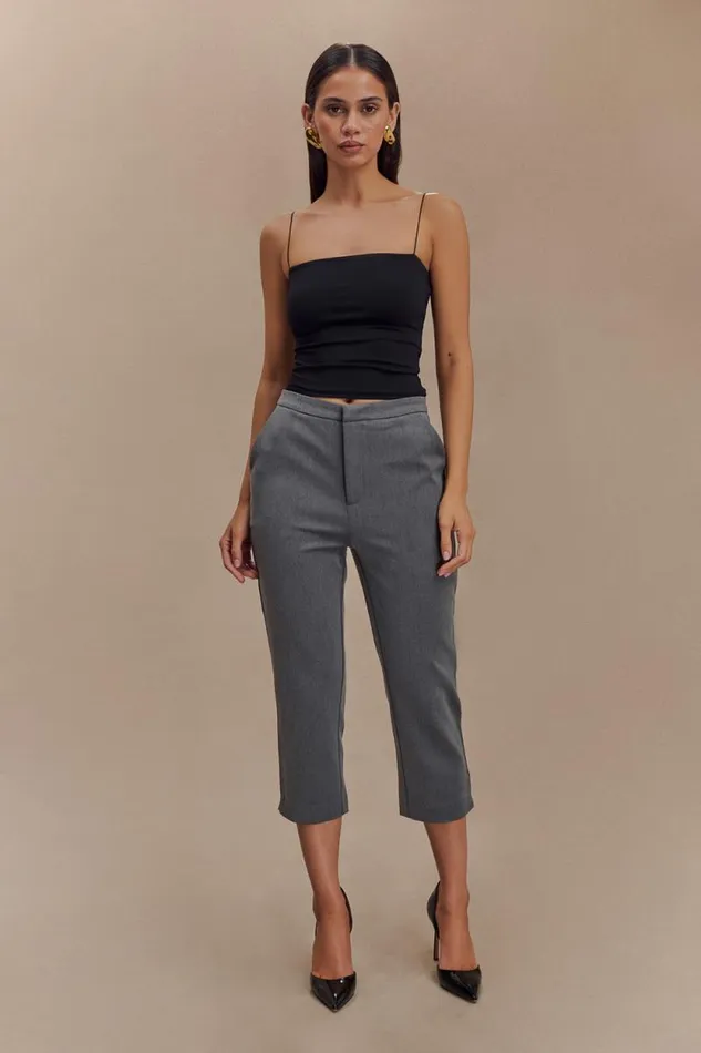 Women Meshki Dresses Anne Fitted Capri Pants 8211 Charcoal Marle