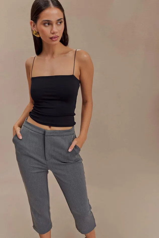 Women Meshki Dresses Anne Fitted Capri Pants 8211 Charcoal Marle