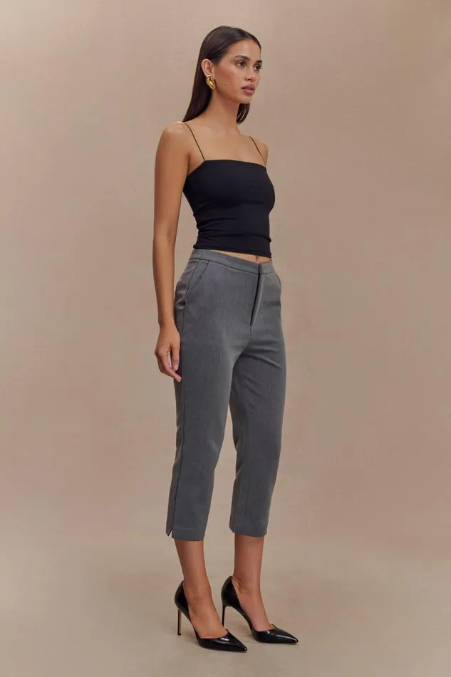 Women Meshki Dresses Anne Fitted Capri Pants 8211 Charcoal Marle