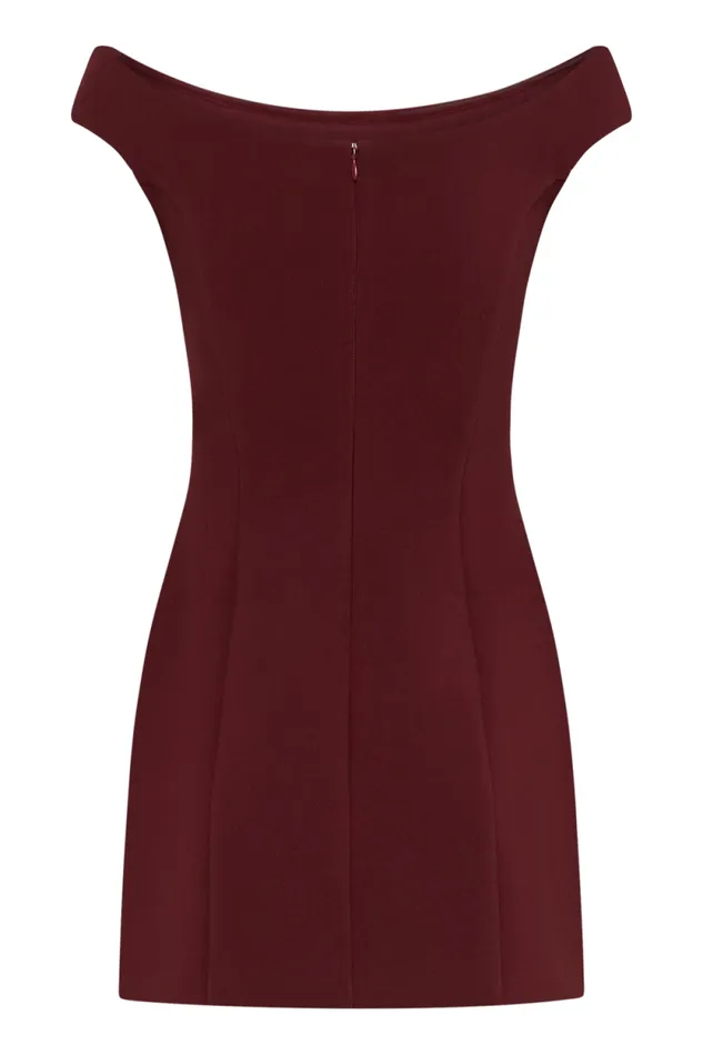 Women Meshki Dresses Cassidy Crepe Off Shoulder Mini Dress 8211 Merlot