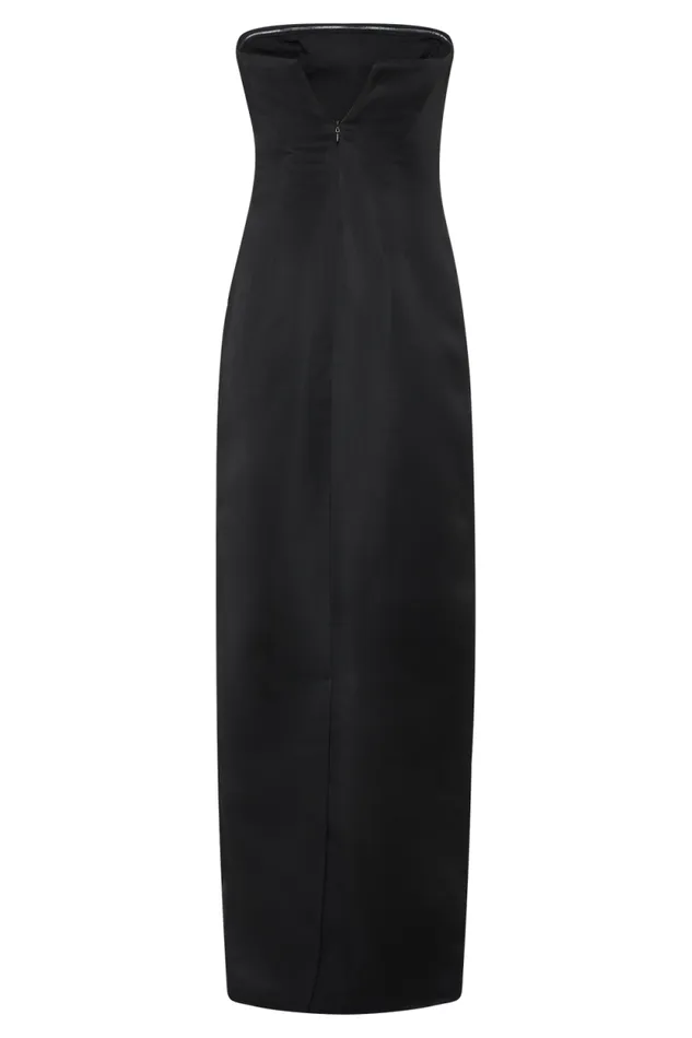 Women Meshki Dresses Cyrill Strapless Satin Structured Maxi Dress 8211 Black
