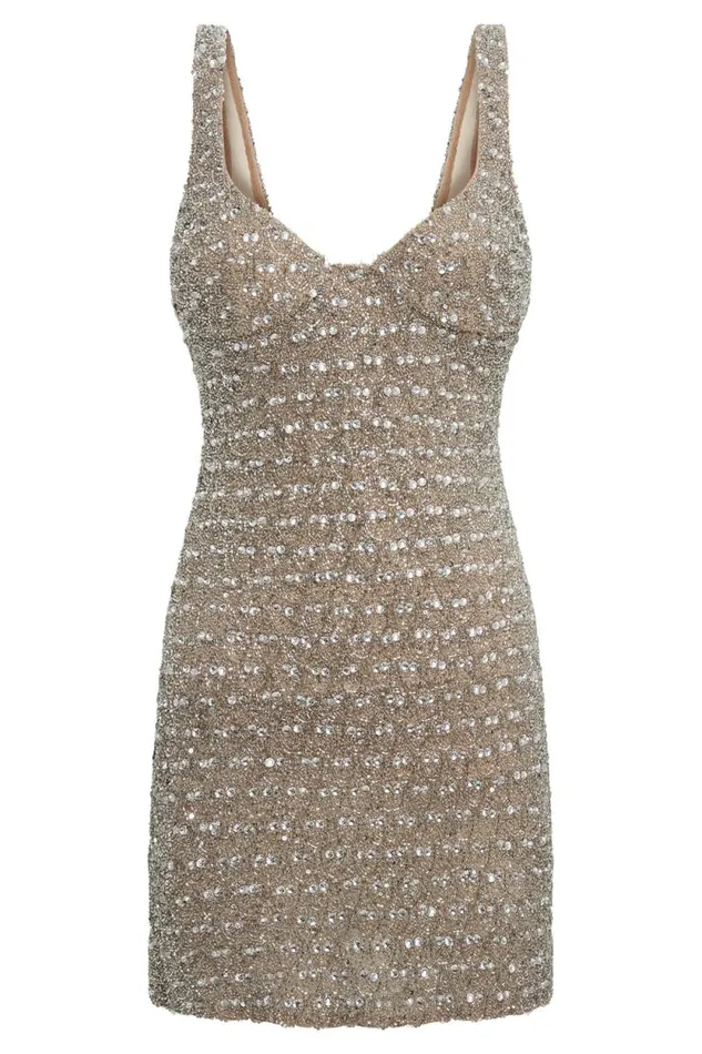 Women Meshki Dresses Elianna Embellished Mini Dress 8211 Silver