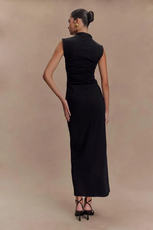 Women Meshki Dresses Elliot High Neck Sleeveless Maxi Dress 8211 Black