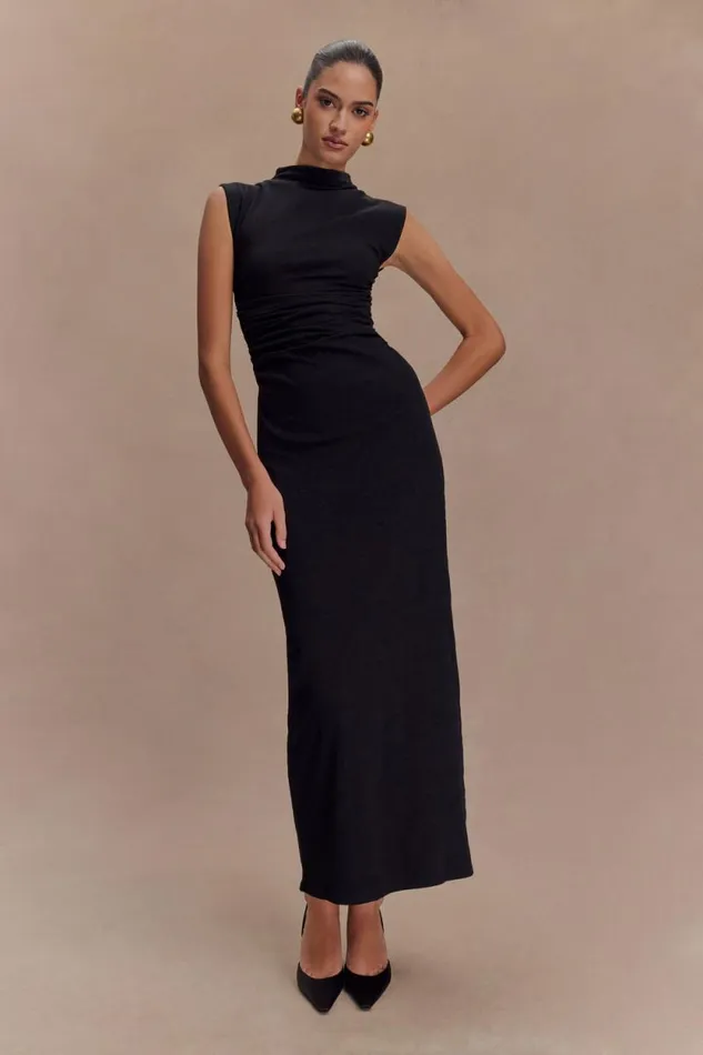 Women Meshki Dresses Elliot High Neck Sleeveless Maxi Dress 8211 Black