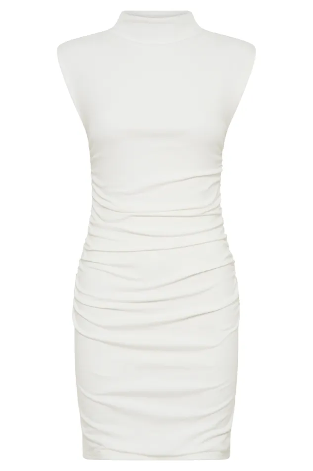 Women Meshki Dresses Elliot High Neck Sleeveless Mini Dress 8211 White