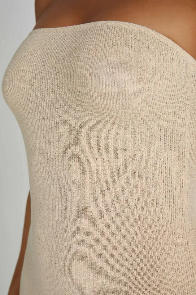 Women Meshki Dresses Emmy Strapless Knit Maxi Dress 8211 Wheat