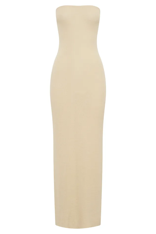 Women Meshki Dresses Emmy Strapless Knit Maxi Dress 8211 Wheat