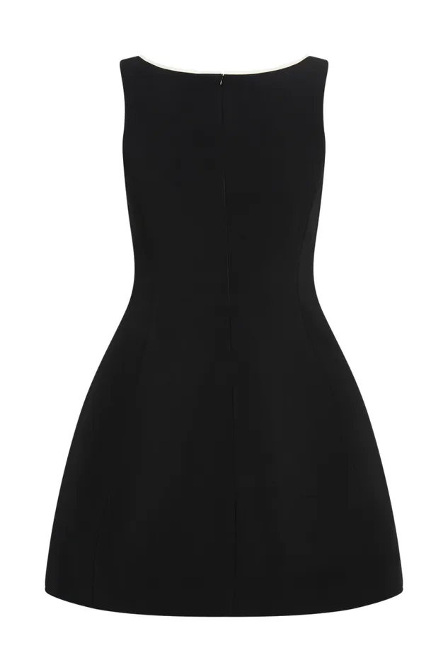 Women Meshki Dresses Evanna Sleeveless Contrast Suiting Mini Dress 8211 Black