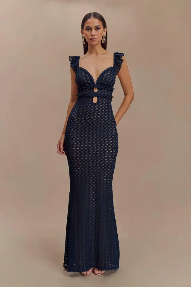 Women Meshki Dresses Ezra Lace Maxi Dress 8211 Navy