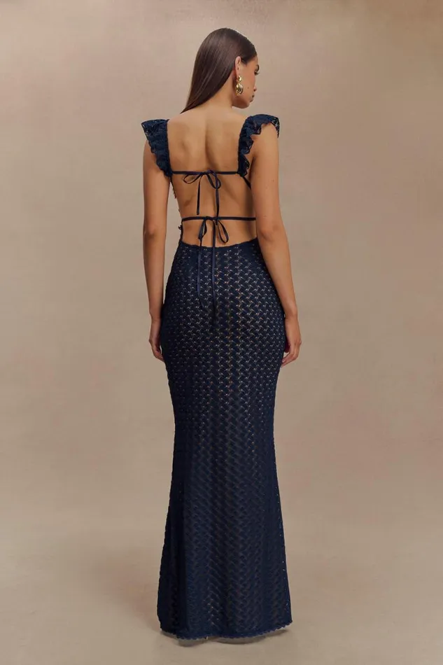 Women Meshki Dresses Ezra Lace Maxi Dress 8211 Navy