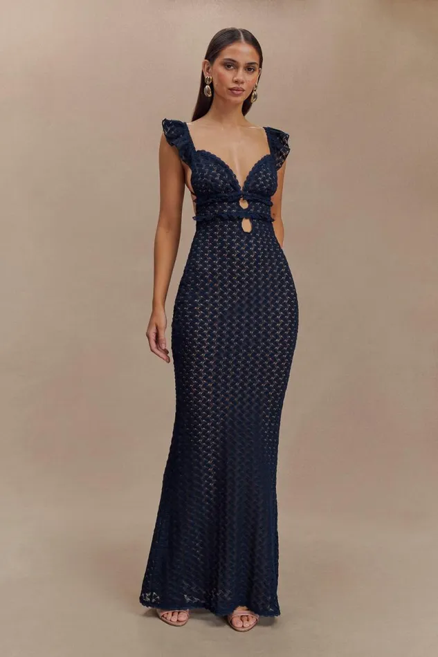 Women Meshki Dresses Ezra Lace Maxi Dress 8211 Navy