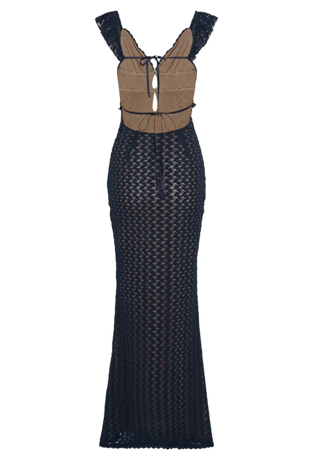 Women Meshki Dresses Ezra Lace Maxi Dress 8211 Navy