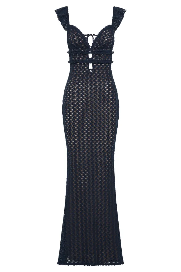Women Meshki Dresses Ezra Lace Maxi Dress 8211 Navy