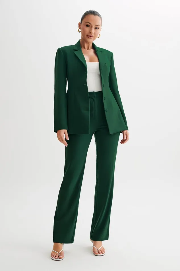 Women Meshki Dresses Greer Hourglass Suiting Blazer 8211 Forest Green