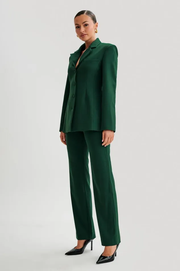 Women Meshki Dresses Greer Hourglass Suiting Blazer 8211 Forest Green