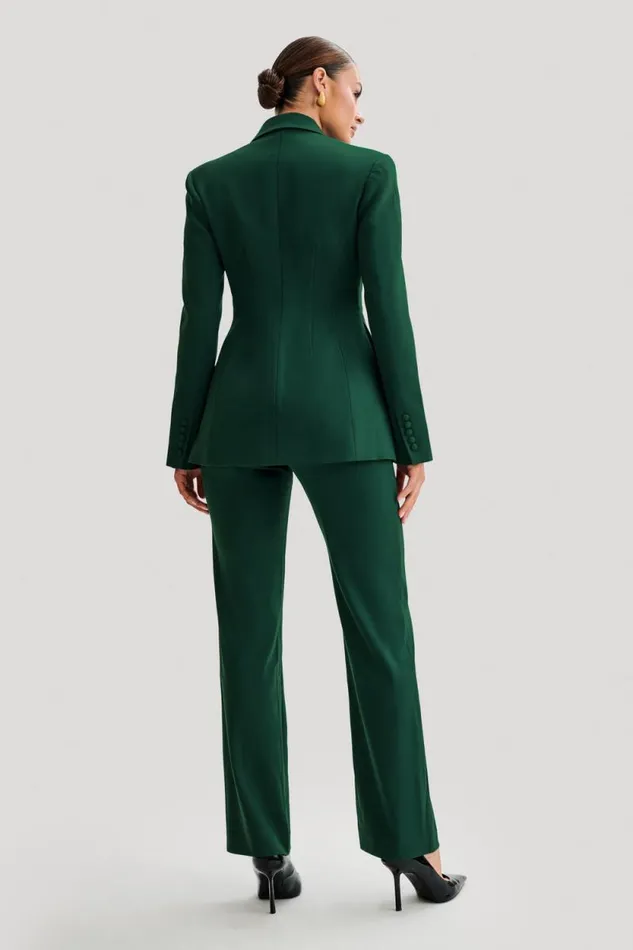 Women Meshki Dresses Greer Hourglass Suiting Blazer 8211 Forest Green