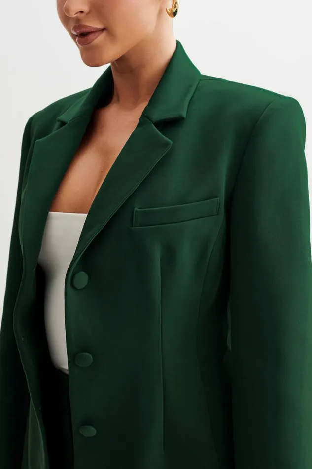 Women Meshki Dresses Greer Hourglass Suiting Blazer 8211 Forest Green