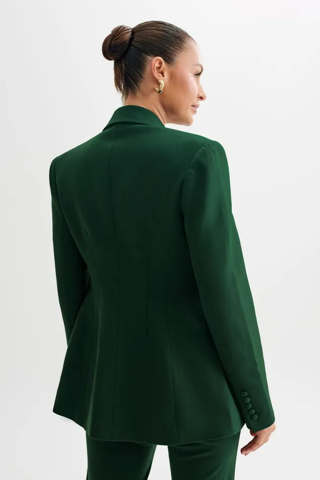 Women Meshki Dresses Greer Hourglass Suiting Blazer 8211 Forest Green