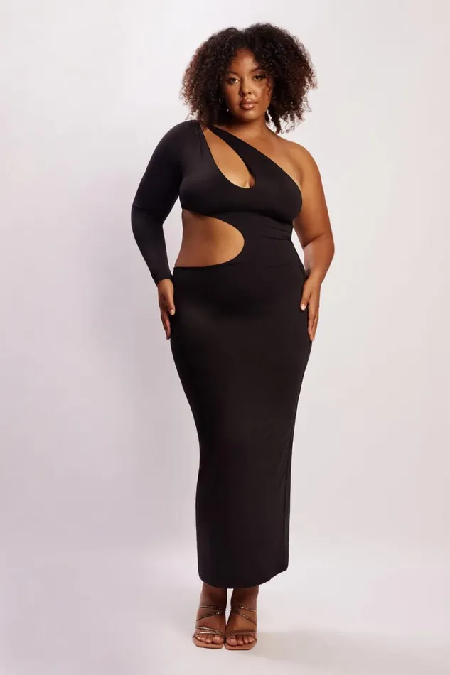 Women Meshki Dresses Joyce One Shoulder Cut Out Maxi Dress 8211 Black