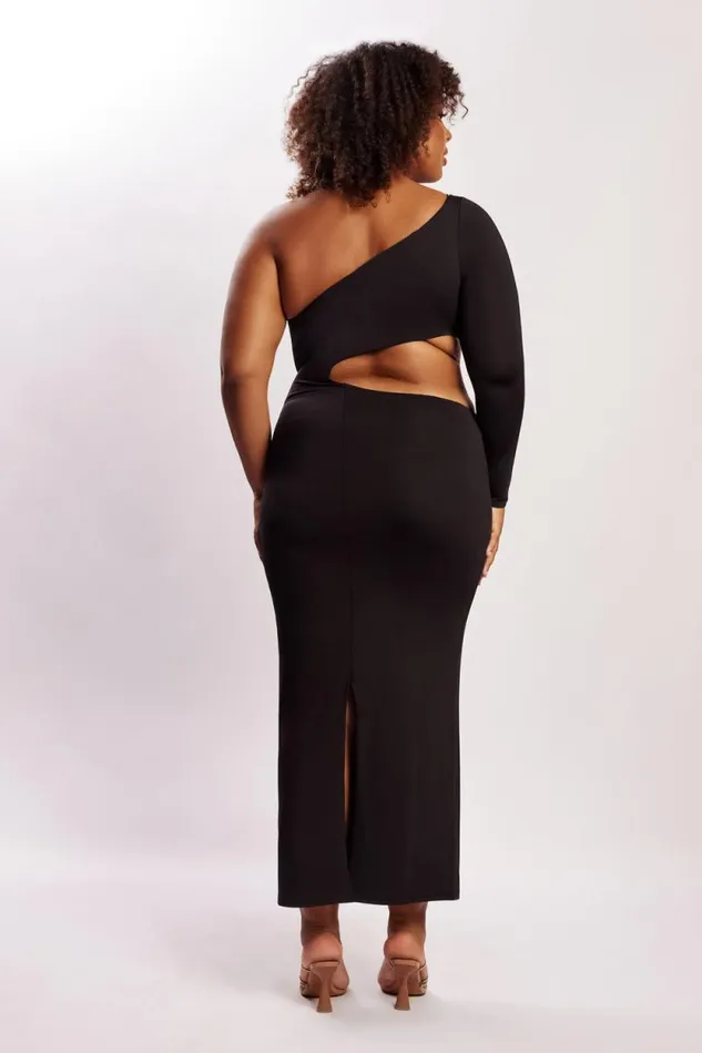 Women Meshki Dresses Joyce One Shoulder Cut Out Maxi Dress 8211 Black