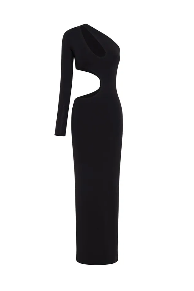 Women Meshki Dresses Joyce One Shoulder Cut Out Maxi Dress 8211 Black