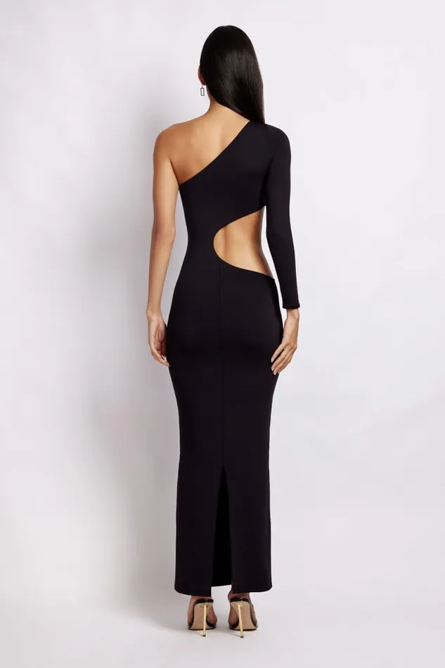 Women Meshki Dresses Joyce One Shoulder Cut Out Maxi Dress 8211 Black