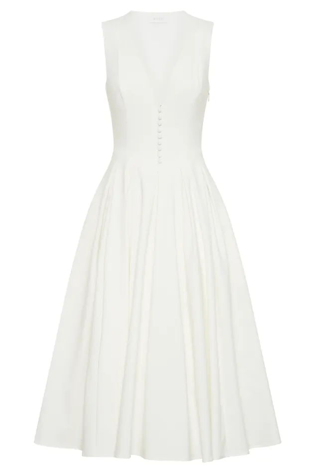 Women Meshki Dresses Keely Cotton Sleeveless Midi Dress 8211 White