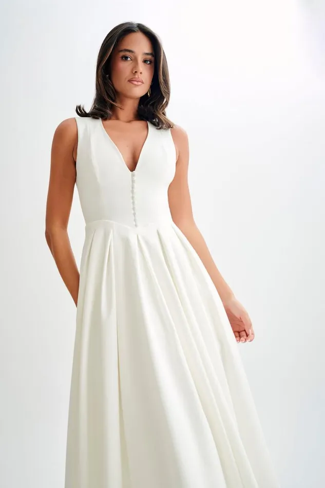Women Meshki Dresses Keely Cotton Sleeveless Midi Dress 8211 White