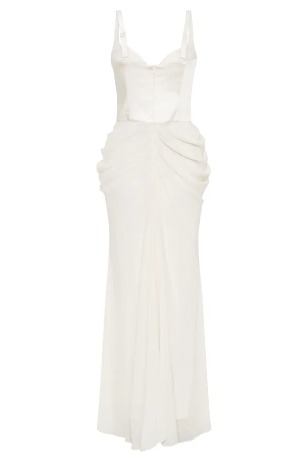 Women Meshki Dresses Leila Satin Corset Maxi Dress 8211 Ivory