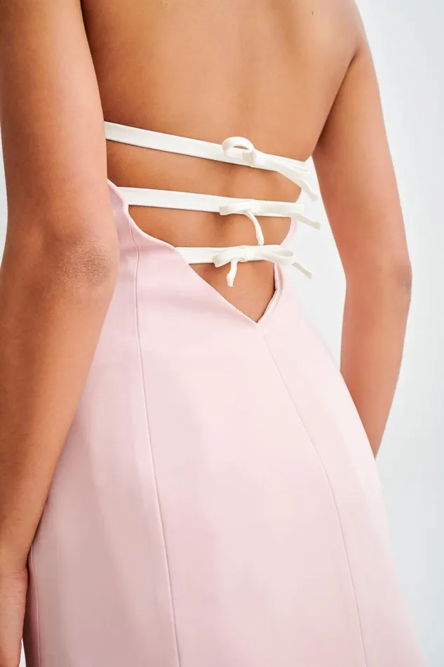 Women Meshki Dresses Neeka Strapless Bow Back Mini Dress 8211 Pink