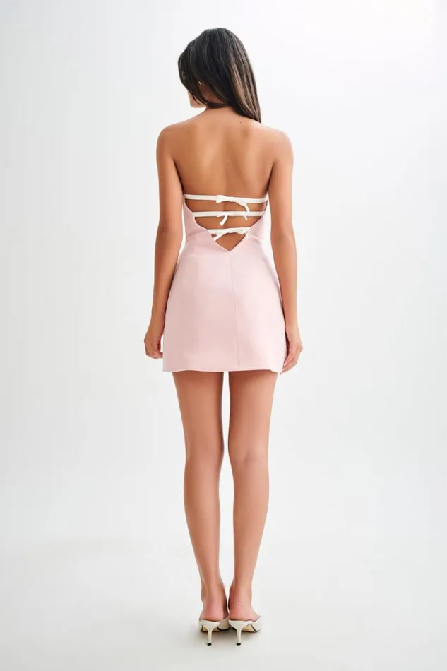 Women Meshki Dresses Neeka Strapless Bow Back Mini Dress 8211 Pink