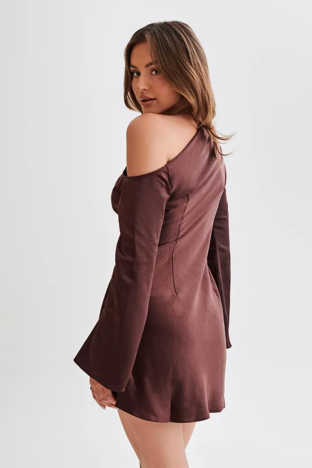 Women Meshki Dresses Nikita Long Sleeve Mini Dress 8211 Dark Chocolate