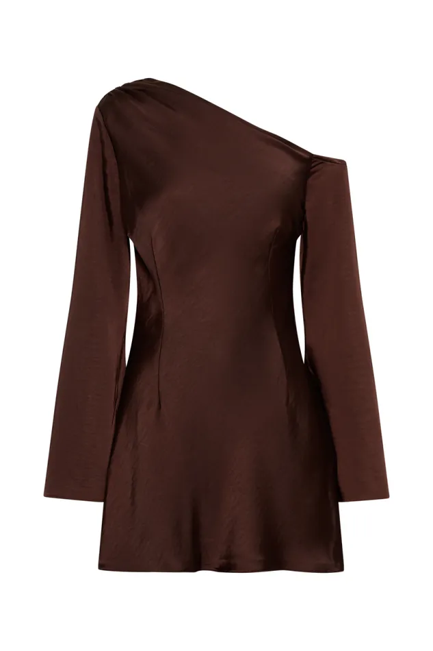 Women Meshki Dresses Nikita Long Sleeve Mini Dress 8211 Dark Chocolate