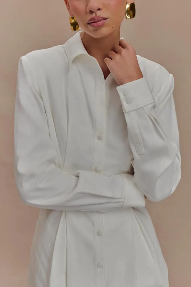 Women Meshki Dresses Rhia Oversized Shirt 8211 White