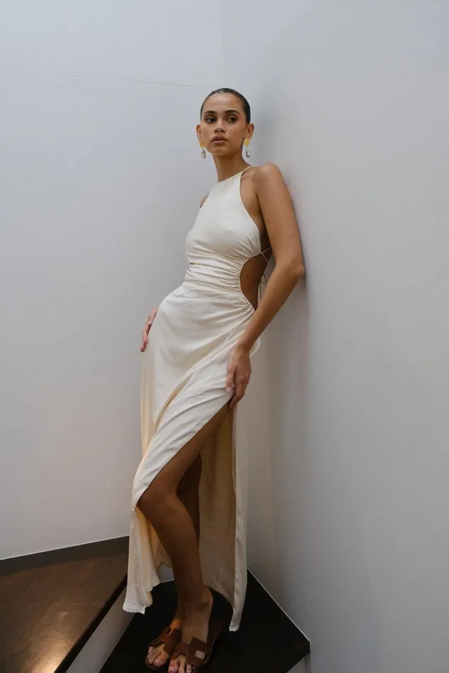 Women Meshki Dresses Rosalina Cut Out Maxi Dress 8211 Ivory