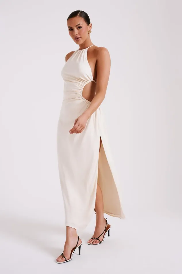 Women Meshki Dresses Rosalina Cut Out Maxi Dress 8211 Ivory